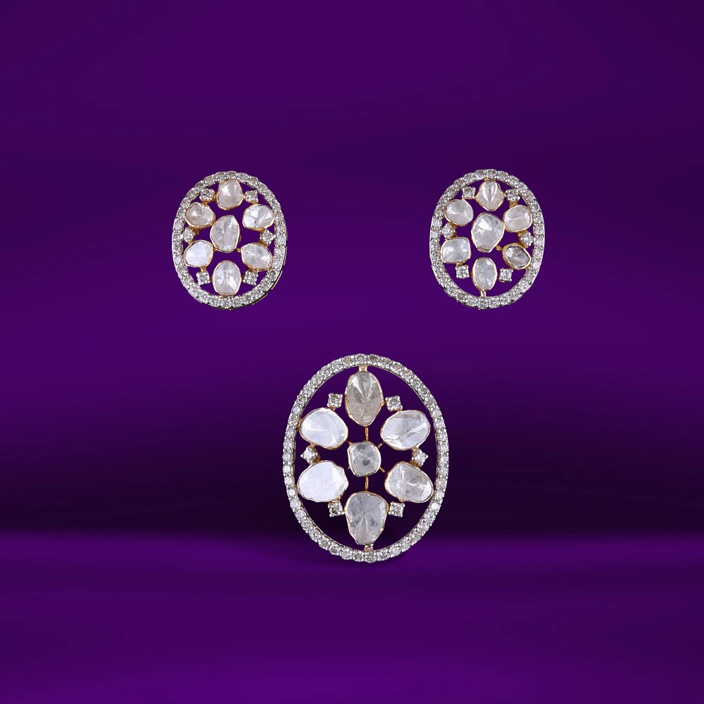 Polki Pendant Set